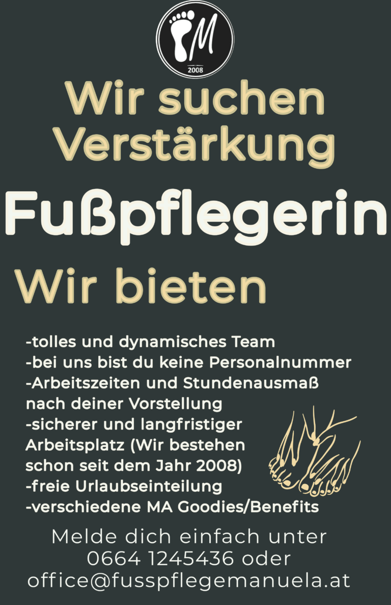 Wir suchen Verstärkung 1 Stellengebot Fußpflege